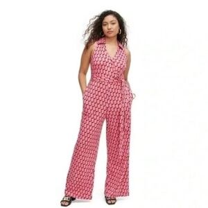 Diane Von Fostenburg x Target Stylish Pink Geometric Jumpsuit L